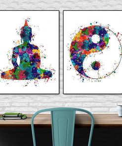 Meditation Buddhism Hamsa Fatima Hand Hanging Painting Spirit Buddha Bedroom Wall Painting Yoga Decorative Painting 5