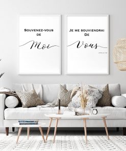 Minimalist Quote Poster Moi Vous Nordic Canvas Painting Couple Family Art Print French Modern Wall Picture 3