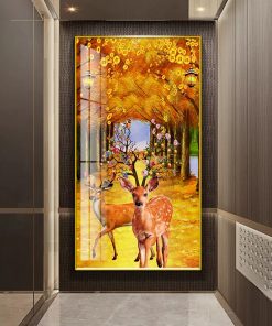 Modern Abstract Golden Rich Tree Decoration Painting White Birch Canvas Posters and Prints for Living Room 4