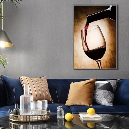 Modern Art Red Wine Glass Canvas Painting Prints Poster Bar Nordic Wall Art Pictures Restaurant Kitchen 4