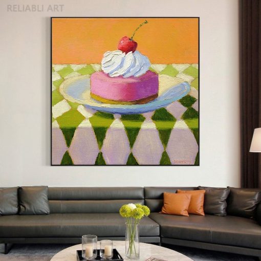 Modern Cartoon Dessert Cake Ice Cream Canvas Painting Wall Art Food Posters and Prints for Kitchen 1