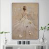 Modern Dancing Girl Figure Oil Painting on Canvas Wall Art Romantic Dancer Bride for Bedroom Living