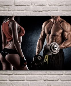 Modern Gym Fitness Canvas Painting Bodybuilding Character Wall Art Poster Sexy Men Women Muscle Wall Picture 3