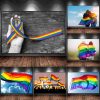 Modern LGBT Rainbow Flag Canvas Painting LGBT Art Wall Art Gay Flag Posters and Prints for