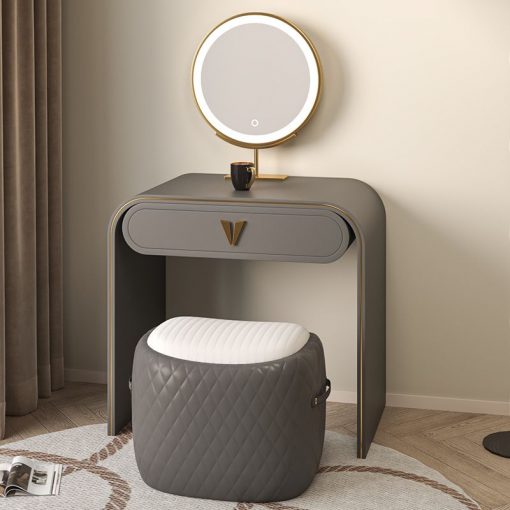 Modern Simple Advanced Sense Storage Cabinet Bedroom With Stool Makeup Table LED Mirros Dresser Italian Minimalist 5