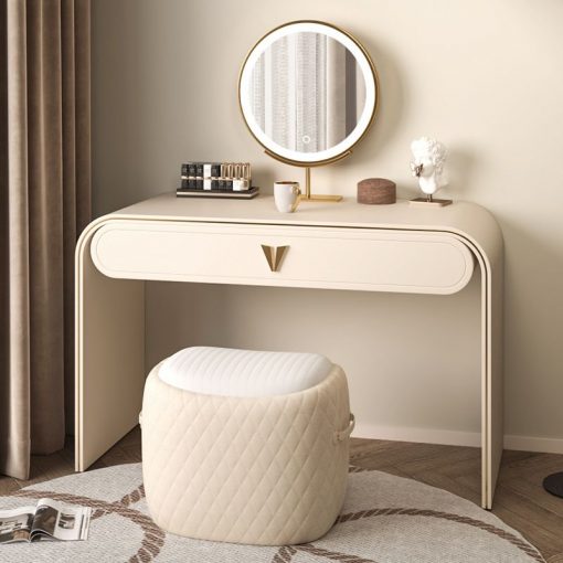 Modern Simple Advanced Sense Storage Cabinet Bedroom With Stool Makeup Table LED Mirros Dresser Italian Minimalist
