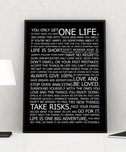 Motivational Life Quotes Canvas Wall Art Poster Black White Print Painting Decorative Picture Modern Home Living 4