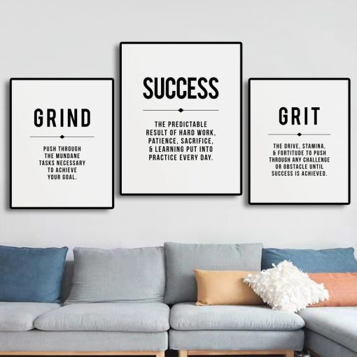 Motivational Quote Art Posters Minimalist Letter Prints on Canvas Painting Wall Art Modern Business Picture Office 1