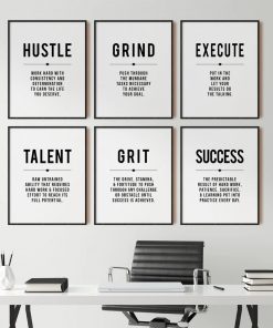 Motivational Quote Art Posters Minimalist Letter Prints on Canvas Painting Wall Art Modern Business Picture Office 2