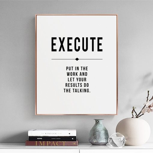 Motivational Quote Art Posters Minimalist Letter Prints on Canvas Painting Wall Art Modern Business Picture Office 3