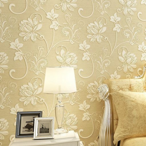 New Self sticking 53 100cm European style non woven wallpaper classic wall paper roll grey wallcovering 3