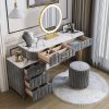 Nordic Bedroom Furniture LED Mirror Dressers light Luxury home Dressing Table Small Apartment Storage Cabinet Integrated