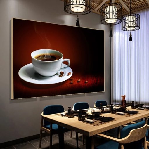 Nordic Hot Coffee Canvas Painting Posters and Prints Cafe Wall Art Picture Cuadros for Kitchen Room