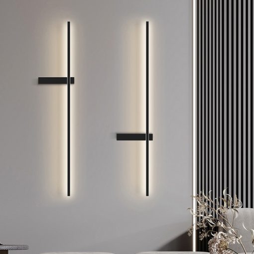 Nordic minimalist long bedside lamp decoration Modern simple bedroom wall lamp 2022 new living room TV 4