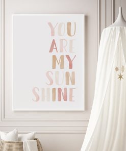 Nursery Canvas Painting You Are My Sunshine Quote Posters and Prints Nordic Minimalist Art Wall Picture 2