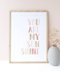 Nursery Canvas Painting You Are My Sunshine Quote Posters and Prints Nordic Minimalist Art Wall Picture 3