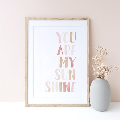 Nursery Canvas Painting You Are My Sunshine Quote Posters and Prints Nordic Minimalist Art Wall Picture 3