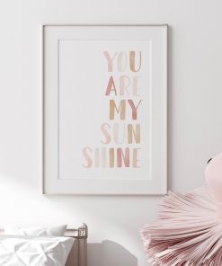 Nursery Canvas Painting You Are My Sunshine Quote Posters and Prints Nordic Minimalist Art Wall Picture 4