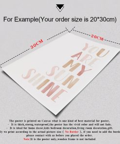 Nursery Canvas Painting You Are My Sunshine Quote Posters and Prints Nordic Minimalist Art Wall Picture 5