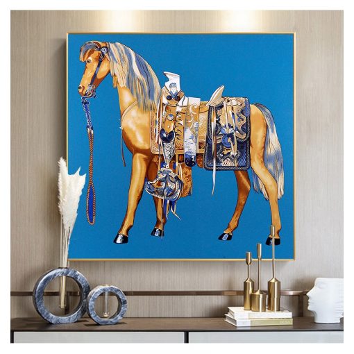 Painting Abstract Horse Canvas Poster Print Luxury Wall Pictures for Living Room Modern Home Decor Saudi 3