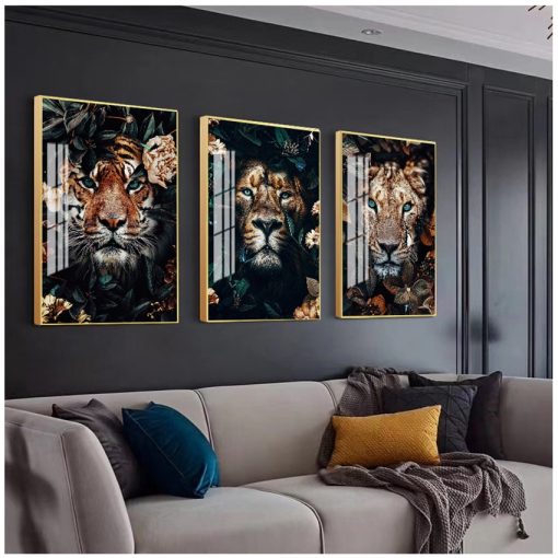 Painting Wall Art Nordic Print Poster Decorative Picture Living Room Decor Flower Animal Lion Tiger Deer 2