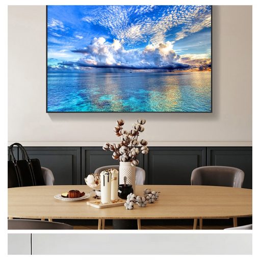 Posters and Prints Canvas Painting Mediterran Scandinavian Wall Art Picture for Living Room Natural Sunset Could 4