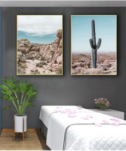 Print Canvas Painting Decorative Picture Home Decor Desert Cactus Canvas Poster Nordic Style Landscape Nature Tree 2