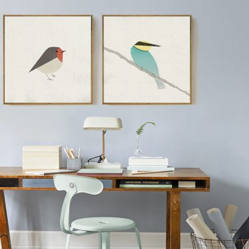 SURE LIFE Cute Birds Robin Bee eater Canvas Painting Posters and Prints Nordic Pop Wall Art 3