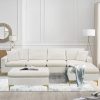 Sectional Sofa with Mul functional Ottoman L Shape Elegant Velvet Upholstered Couch with 2 Pillows for