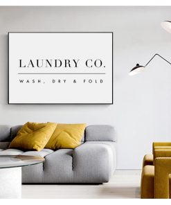 Sign Print Wash Dry Fold Laundry Guide Poster Art Canvas Painting Picture Home Wall Decoration Laundry 3
