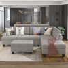 Sofa 3 Piece Sectional Sofa with Chaise Lounge and Storage Ottoman L Shape Couch Living Room