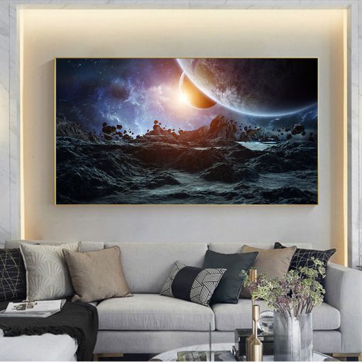 Solar System Pictures Nebula Space Universe Posters and Prints Science Canvas Painting Wall Art for Living 1