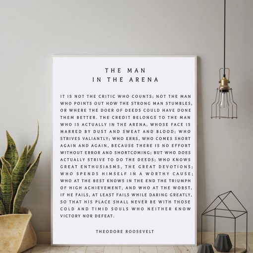 The Man in the Arena Quote Canvas Painting Inspirational Motivation Posters And Prints Nordic Wall Art 2