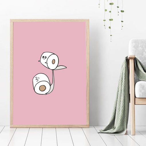 Toilet Paper Yoga Funny Quote Minimalist Wall Art Canvas Painting Nordic Posters And Prints Pictures For 2