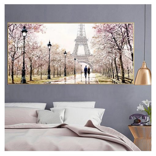 Tower Landscape Abstract Oil Painting on Canvas Poster Print Wall Picture for Living Room Romantic City 2