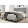 Upholstered Platform Bed with Padded Headboard Box Spring Needed Linen Fabric Bedroom Furniture Twin Queen Size