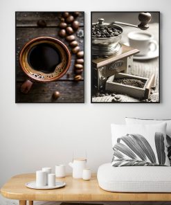 Vintage Espresso Machine Coffee Bean Picture Kitchen Canvas Poster and Print Wall Art Decor For Cafe 3