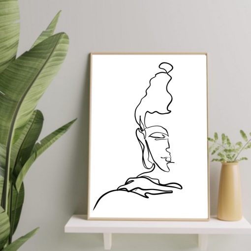 Wall Art Canvas Painting Namaste Definition Print Zen Yoga Black and White Picture Buddha Half Face 2