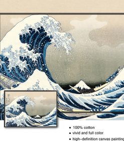 Wall Bedroom Home Decoration Original Kanagawa Surfing Katsushika Hokusai Canvas Painting Print Picture Poster 4