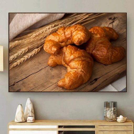 Wheat Kitchen Theme Canvas Painting On The Wall Food Pictures For Kitchen Room Decor Bread Canvas 3