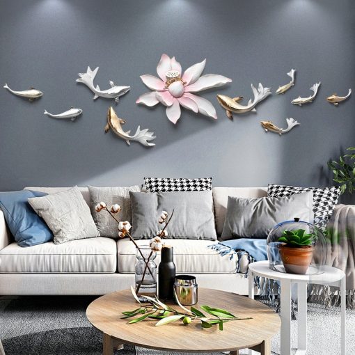 3d Fish Ornaments TV Background Wall Creative Wall Decoration Wall Hanging 1