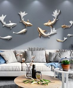 3d Fish Ornaments TV Background Wall Creative Wall Decoration Wall Hanging 2