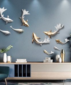 3d Fish Ornaments TV Background Wall Creative Wall Decoration Wall Hanging 3