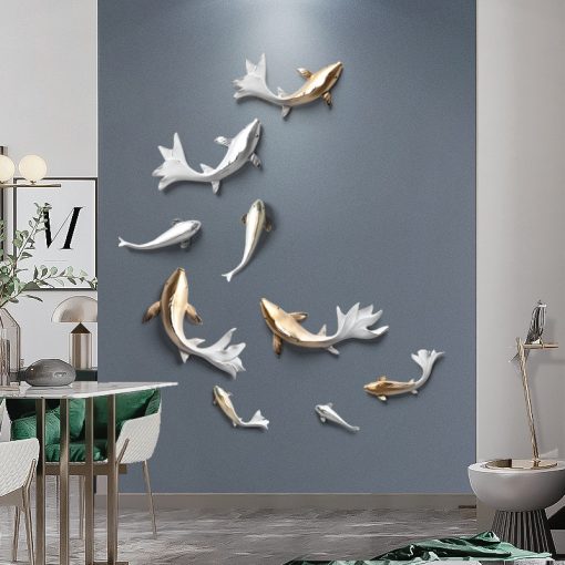 3d Fish Ornaments TV Background Wall Creative Wall Decoration Wall Hanging