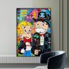 Alec Monopoly Rich Man Pop Art Canvas Poster Prints Painting Cartoon Wall Art Picture for Room