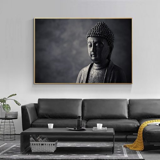 Black Meditating Buddha Statue Wall Art Canvas Prints Canvas Art Paintings on The Wall Buddhism Pictures 5