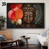 Canvas Painting Wall Art for Living Room Bronze Buddha Carved Statue Buddhism Poster and Print Wall