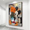 Disney Graffiti Canvas Paintings Cartoon Mickey Mouse Posters and Prints Wall Art Picture for Living Room