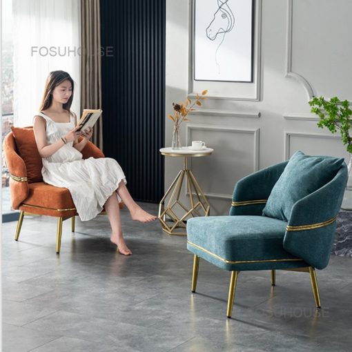 European designer Sofa Lazy Cloth Living Room Chairs Modern Simple Bedroom Armchair Home Furniture Designer Leisure 2