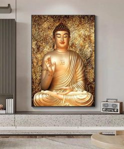 Gold Color Canvas Buddha Painting Printed Giclee Printing Home Decor Wall Art Painting no frame Canvas 1